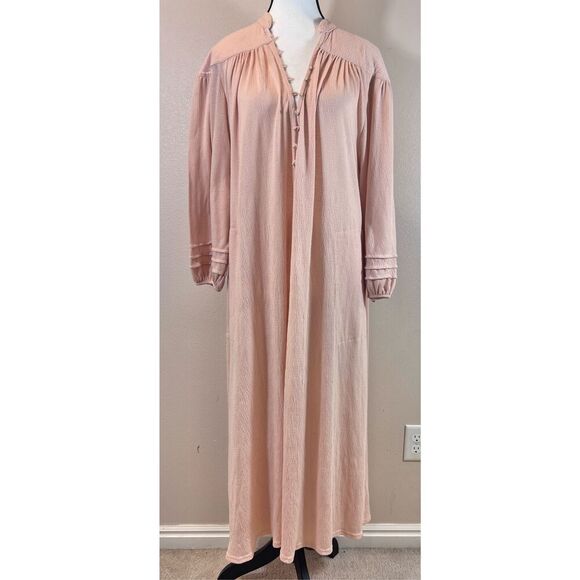 Free People FP Beach Shell Pink Kaftan Maxi Summer Beach Dress Women’s XS - Picture 3 of 11